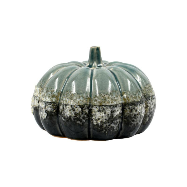 ΚΕΡΑΜΙΚΟ ΔΙΑΚΟΣΜΗΤΙΚΟ Fylliana Pumpkin ΠΡΑΣΙΝΟ-ΓΚΡΙ ΧΡΩΜΑ 15x10εκ