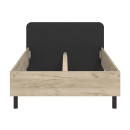 ΚΡΕΒΑΤΙ BARLETTA 120 GREY OAK ΜΕ ΓΚΡΙ ΥΦΑΣΜΑ ΚΑΙ ΜΑΥΡΑ ΠΟΔΙΑ 131x213,5x85,5εκ (120x200)