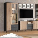 ΒΙΤΡΙΝΑ CORREZE 2K2F VS1 ΜΑΥΡΟ OAK-ARTISAN OAK 87x40x195εκ