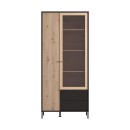 ΒΙΤΡΙΝΑ CORREZE 2K2F VS1 ΜΑΥΡΟ OAK-ARTISAN OAK 87x40x195εκ