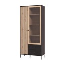 ΒΙΤΡΙΝΑ CORREZE 2K2F VS1 ΜΑΥΡΟ OAK-ARTISAN OAK 87x40x195εκ