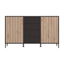 ΚΟΜΟΤΑ-ΜΠΟΥΦΕΣ CORREZE 3K4F ΜΑΥΡΟ OAK-ARTISAN OAK 208x40x93εκ