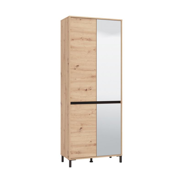 ΠΑΠΟΥΤΣΟΘΗΚΗ FLANNAN 2K4V 2OG ARTISAN OAK/ΜΑΥΡΟ MATT ΧΡΩΜΑ 80x40x205εκ