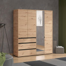 ΝΤΟΥΛΑΠΑ CORBETT 4K3F1O h211 ARTISAN OAK/ΜΑΥΡΟ ΜΑΤ ΧΡΩΜΑ 183x55x211εκ