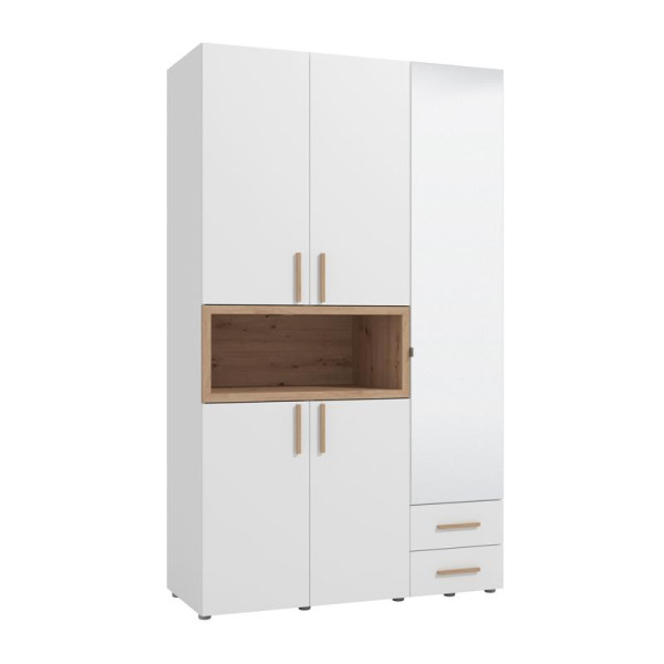 ΝΤΟΥΛΑΠΑ DONALD 3K2F1O h227 ΛΕΥΚΟ/ARTISAN OAK ΧΡΩΜΑ 135x57x227εκ
