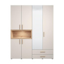 ΝΤΟΥΛΑΠΑ DONALD 4K2F1O h227 CASHEMERE/ARTISAN OAK ΧΡΩΜΑ 179x57x227εκ