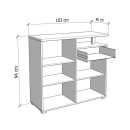 ΚΟΜΟΤΑ-ΜΠΟΥΦΕΣ ATERNO 103 2K1F2V ΛΕΥΚΟ/ARTISAN ΧΡΩΜΑ 103x40x94εκ