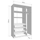 ΝΤΟΥΛΑΠΑ CORBETT 3K3F1O h211 CASHMERE/ΜΑΥΡΟ ΜΑΤ ΧΡΩΜΑ 138x55x211εκ