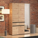 ΝΤΟΥΛΑΠΑ CORBETT 3K1F1O h211 ARTISAN OAK/ΜΑΥΡΟ ΜΑΤ ΧΡΩΜΑ 138x55x211εκ
