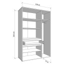 ΝΤΟΥΛΑΠΑ CORBETT 3K1F1O h211 CASHMERE/ΜΑΥΡΟ ΜΑΤ ΧΡΩΜΑ 138x55x211εκ