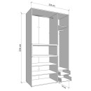 ΝΤΟΥΛΑΠΑ DONALD 3K2F1O h227 CASHMERE/ARTISAN OAK ΧΡΩΜΑ 135x57x227εκ