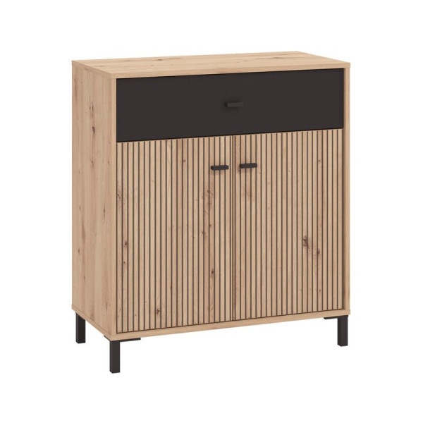 ΚΟΜΟΤΑ-ΜΠΟΥΦΕΣ Avignon 80 2K1F2V ARTISAN OAK-ΜΑΥΡΟ ΧΡΩΜΑ 80x40x90εκ