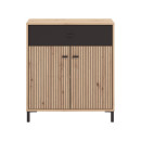 ΚΟΜΟΤΑ-ΜΠΟΥΦΕΣ Avignon 80 2K1F2V ARTISAN OAK-ΜΑΥΡΟ ΧΡΩΜΑ 80x40x90εκ