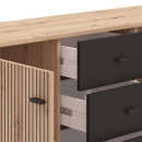 ΚΟΜΟΤΑ-ΜΠΟΥΦΕΣ Avignon 138 3K4F2V ARTISAN OAK-ΜΑΥΡΟ ΧΡΩΜΑ 139x40x90εκ