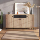 ΚΟΜΟΤΑ-ΜΠΟΥΦΕΣ Avignon AVIGNON 170 4K1F4V ARTISAN OAK-ΜΑΥΡΟ ΧΡΩΜΑ 170x40x90εκ