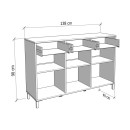 ΚΟΜΟΤΑ-ΜΠΟΥΦΕΣ ARBELA 3K3F3V LIGHT PORT OAK ΧΡΩΜΑ 138x40x90εκ