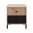 ΚΟΜΟΔΙΝΟ AVIGNON ΝΟ2F ARTISAN OAK-ΜΑΥΡΟ ΧΡΩΜΑ 48x40x52εκ