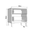 ΚΟΜΟΔΙΝΟ AVIGNON ΝΟ2F ARTISAN OAK-ΜΑΥΡΟ ΧΡΩΜΑ 48x40x52εκ