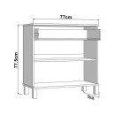 ΚΟΜΟΤΑ-ΜΠΟΥΦΕΣ ALMOND 77 2K1F2V ΛΕΥΚΟ ΧΡΩΜΑ 77x35x78εκ