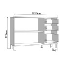 ΚΟΜΟΤΑ-ΜΠΟΥΦΕΣ ALMOND 115 3K3F2V ΛΕΥΚΟ ΧΡΩΜΑ 116x35x78εκ