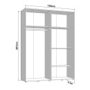 ΝΤΟΥΛΑΠΑ ΜΕ ΚΑΘΡΕΦΤΗ SALAMIS 4K1O h207 ΛΕΥΚΟ ΧΡΩΜΑ 155x52x208εκ