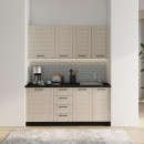 ΣΥΝΘΕΣΗ ΚΟΥΖΙΝΑΣ DRINA 180 ΛΕΥΚΟ-SAND HIGH GLOSS ΧΡΩΜΑ 180x60x213εκ