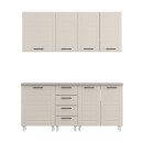 ΣΥΝΘΕΣΗ ΚΟΥΖΙΝΑΣ DRINA 180 ΛΕΥΚΟ-SAND HIGH GLOSS ΧΡΩΜΑ 180x60x213εκ