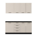 ΣΥΝΘΕΣΗ ΚΟΥΖΙΝΑΣ DRINA 180 ΛΕΥΚΟ-SAND HIGH GLOSS ΧΡΩΜΑ 180x60x213εκ
