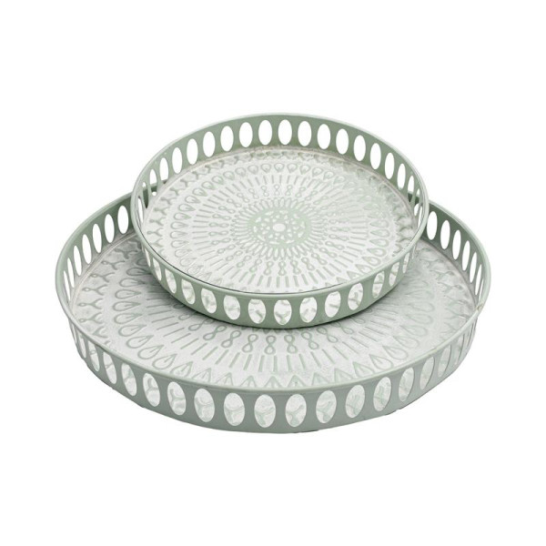 ΣΕΤ 2 ΜΕΤΑΛΛΙΚΟΙ ΔΙΣΚΟΙ Fylliana FL1510 MINT-ΛΕΥΚΟ ΧΡΩΜΑ 38x5εκ