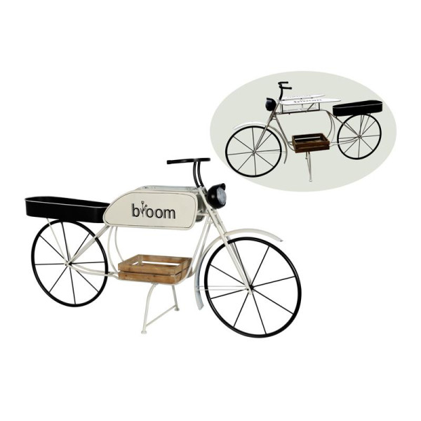 ΜΕΤΑΛΛΙΚΟ ΔΙΑΚΟΣΜΗΤΙΚΟ RETRO ΜΟΤΟΣΥΚΛΕΤΑ Fylliana Bloom ΛΕΥΚΟ-ΜΑΥΡΟ ΧΡΩΜΑ 188x57x103εκ