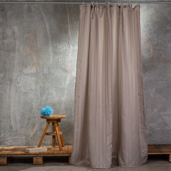 ΚΟΥΡΤΙΝΑ ΜΠΑΝΙΟΥ 180Χ180 JACQUARD ΓΚΡΙ