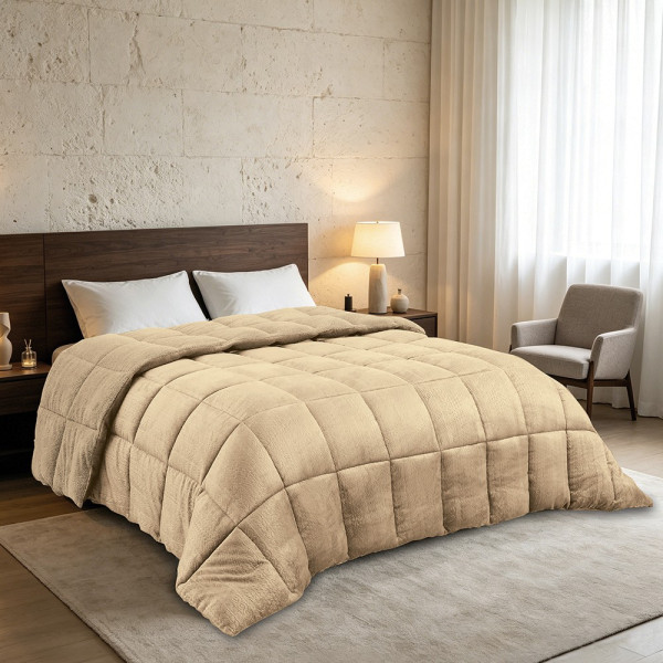 ΚΟΥΒΕΡΤΟΠΑΠΛΩΜΑ ΜΟΝΟ SHELBY BEIGE (160X220)