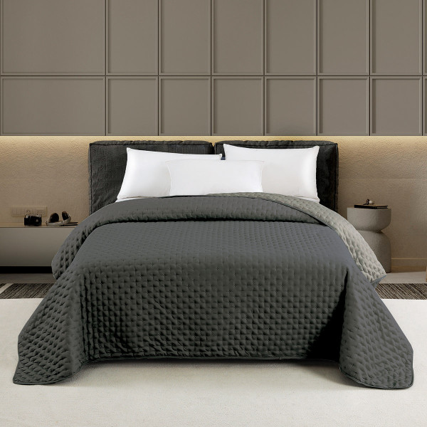 ΚΟΥΒΕΡΛΙ ΜΟΝΟ RENZO ANTHRACITE/GREY (160Χ240)