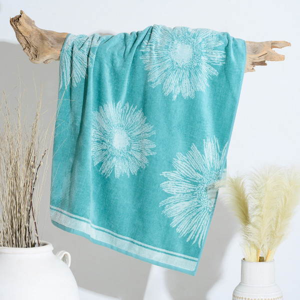 ΠΕΤΣΕΤΑ ΘΑΛΑΣΣΗΣ FLOWER AQUA (86Χ160)