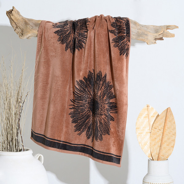 ΠΕΤΣΕΤΑ ΘΑΛΑΣΣΗΣ FLOWER BROWN (86Χ160)