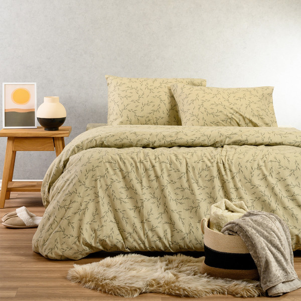 ΣΕΤ ΣΕΝΤΟΝΙΑ ΦΑΝΕΛΕΝΙΑ ΥΠΕΡΔΙΠΛΑ POPPY PASTEL OLIVE (235X260)