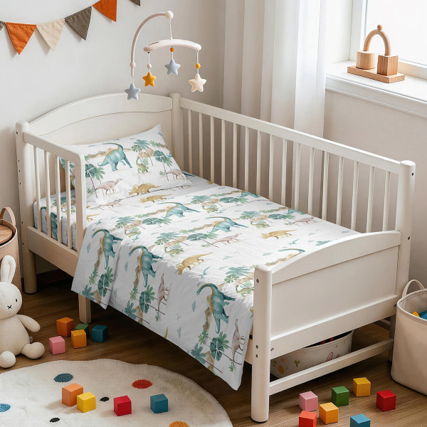 ΣΕΤ ΣΕΝΤΟΝΙΑ ΚΟΥΝΙΑΣ (Λ) DINOSAUR PRIME LINE BABY (70Χ140+17)