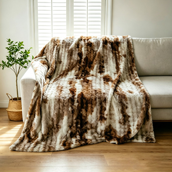 ΓΟΥΝΙΝΗ ΚΟΥΒΕΡΤΑ ΚΑΝΑΠΕ ONYX BROWN (100X150)