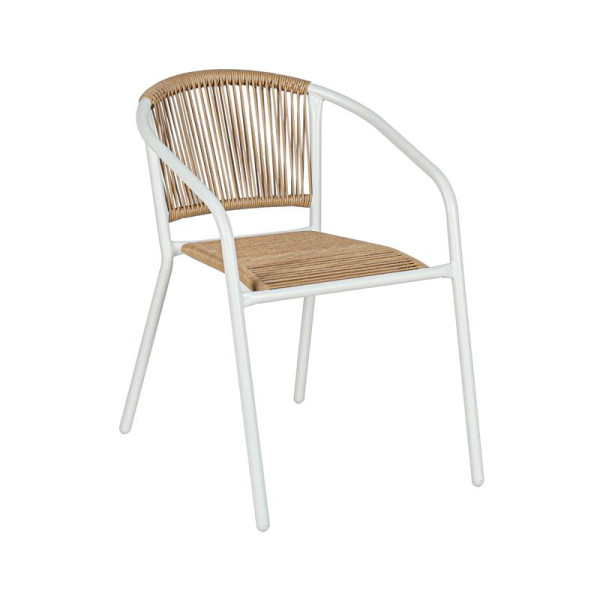 ΠΟΛΥΘΡΟΝΑ ΚΗΠΟΥ Fyllianna FL11465 ΑΠΟ ΣΥΝΘΕΤΙΚΟ RATTAN MΕ ΜΕΤΑΛΛΙΚΟ ΣΚΕΛΕΤΟ ΛΕΥΚΟ ΧΡΩΜΑ 54x63x74εκ