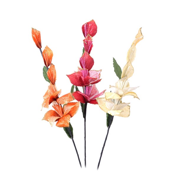 Λουλούδι Fylliana Flower with 2 μπουμπούκια + 3 φύλλα 1/3 Η17-496 Fylliana διάφορα χρώματα
