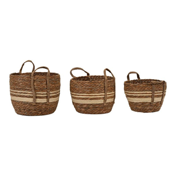 ΣΕΤ 3 ΨΑΘΙΝΑ ΚΑΛΑΘΙΑ Fylliana ΦΥΣΙΚΟ ΧΡΩΜΑ 31x25εκ,29x22εκ,24x19εκ