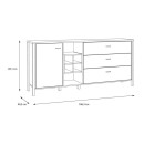 ΚΟΜΟΤΑ-ΜΠΟΥΦΕΣ TERRANO RIVIERA OAK ΧΡΩΜΑ 187x40x85εκ