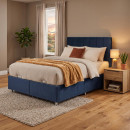 ΚΡΕΒΑΤΙ Fylliana Noble BLUE RAF ΜΕ ΑΠΟΘHKEYTIKO ΧΩΡΟ 162x208x130εκ (160x200)