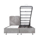 ΚΡΕΒΑΤΙ Fylliana New Edem ΓΚΡΙ ΜΕ ΑΠΟΘ ΧΩΡΟ 179x212x130εκ (160x200)