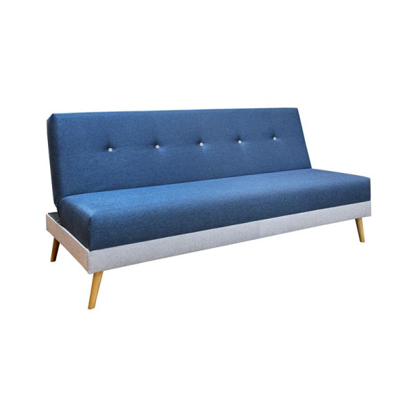 ΚΑΝΑΠΕΣ-ΚΡΕΒΑΤΙ Fylliana Napster DENIM ΥΦΑΣΜΑ ΜΕ ΓΚΡΙ ΡΙΓΑ 180x80x95εκ