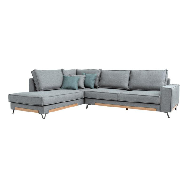 ΚΑΝΑΠΕΣ Fylliana Loftio ΑΡΙΣΤΕΡΗ ΓΩΝΙΑ ΓΚΡΙ ΧΡΩΜΑ 280x220x95εκ