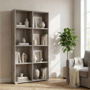ΒΙΒΛΙΟΘΗΚΗ-ΡΑΦΙΕΡΑ Fylliana Smart 8P 18 GREY OAK ΧΡΩΜΑ 74x29x146εκ