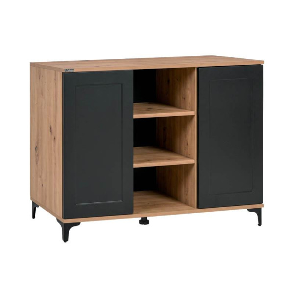ΚΟΜΟΤΑ-ΜΠΟΥΦΕΣ Fylliana Nordic 2K 120 ARTISAN OAK - ΜΑΥΡΟ 120x40x86εκ