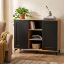 ΚΟΜΟΤΑ-ΜΠΟΥΦΕΣ Fylliana Nordic 2K 120 ARTISAN OAK - ΜΑΥΡΟ 120x40x86εκ