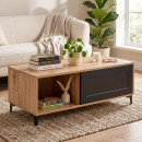 ΤΡΑΠΕΖΑΚΙ ΣΑΛΟΝΙΟΥ Fylliana Nordic KS ARTISAN OAK - ΜΑΥΡΟ 120x60x44εκ